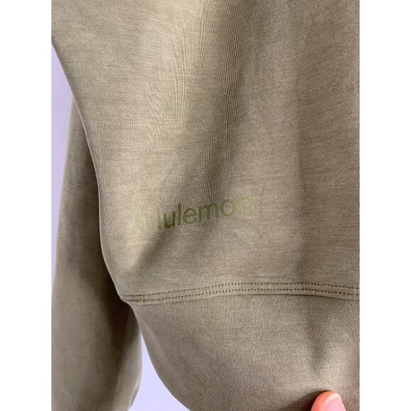 Lululemon Softstreme Perfectly Oversized Cropped Crew Size 10 7179 Army Green - Picture 9 of 15